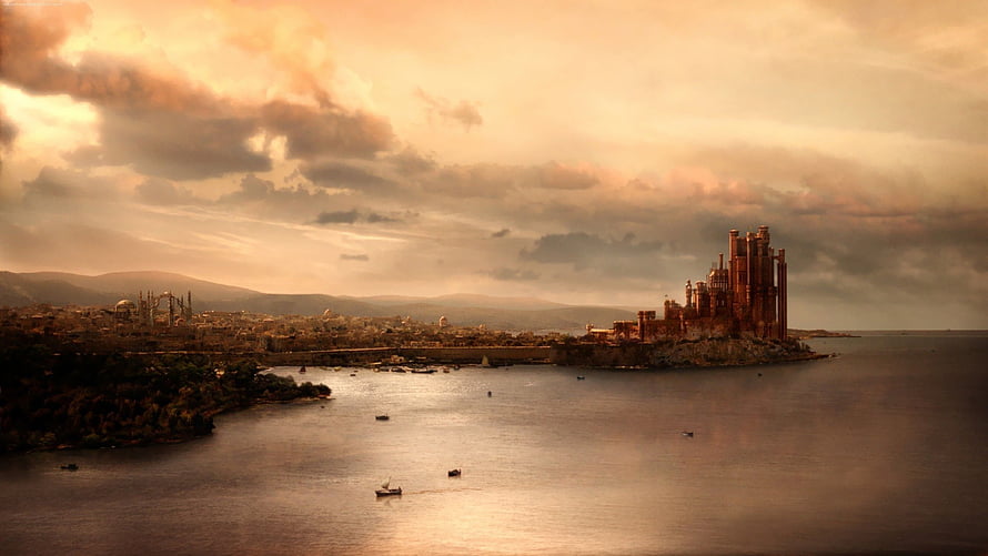 Game of Thrones King's Landing Coastal Cityscape at Golden Hour HD wallpaper