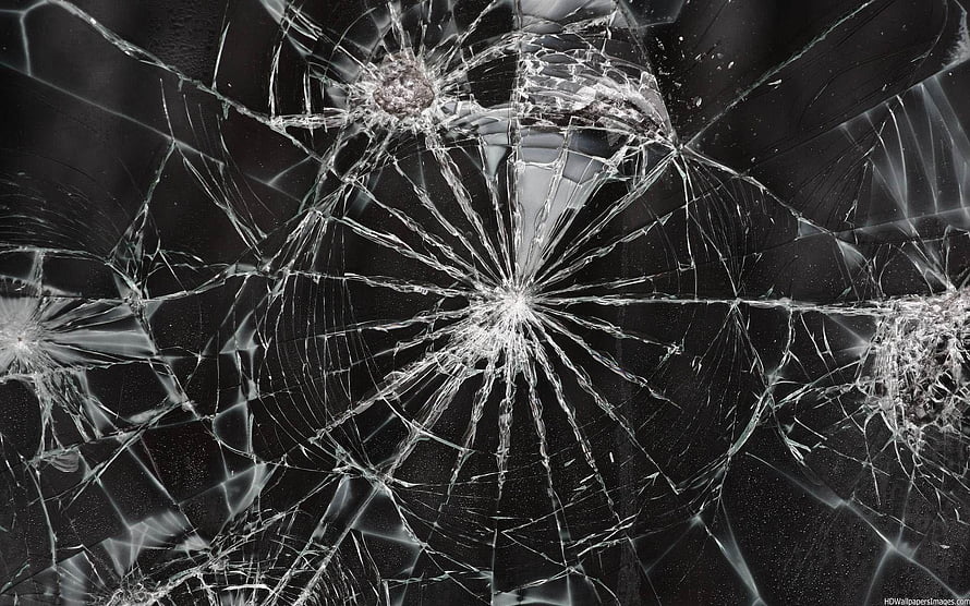 Shattered Glass Texture With Multiple Impact Points And Radiating Fracture Lines HD wallpaper