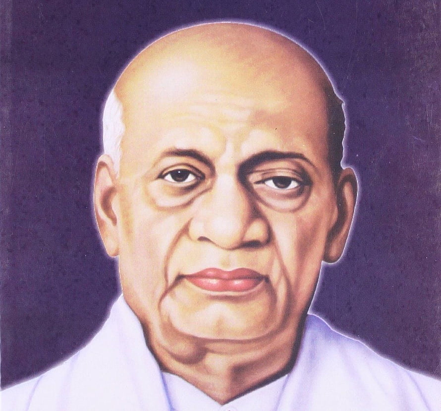 Sardar Patel Portrait Painting in White Attire Against Dark Background HD wallpaper