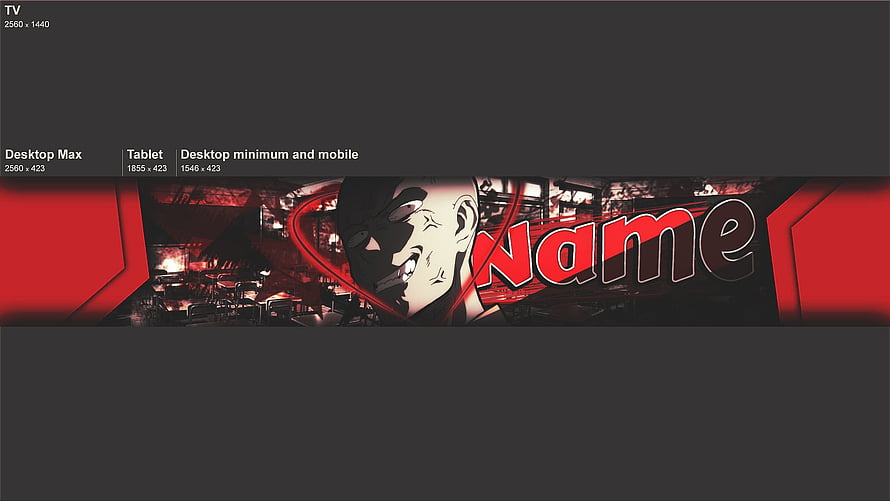 Saitama One Punch Man Anime YouTube Banner Template with Red and Black Design HD wallpaper