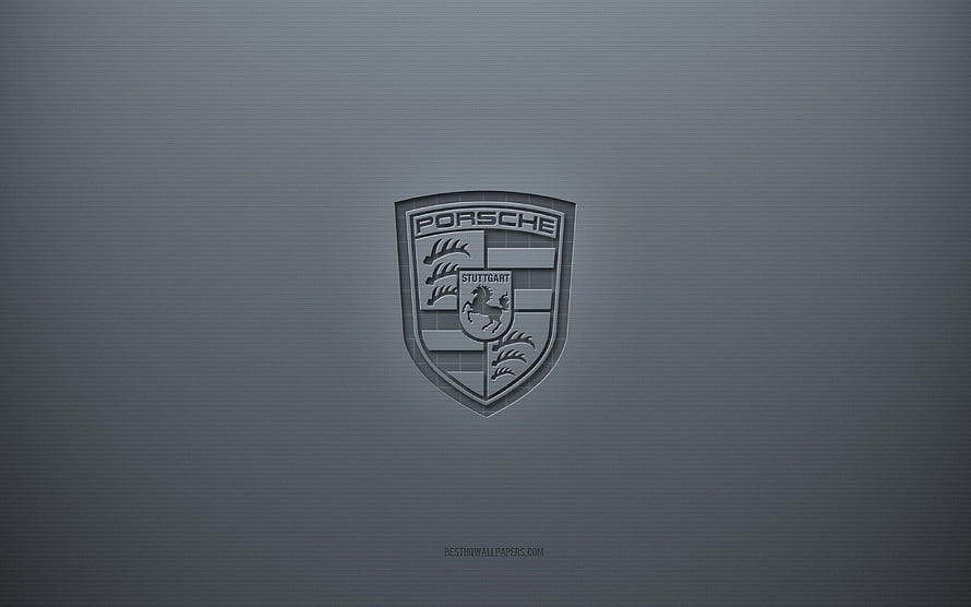 Porsche Crest Emblem on Textured Gray Background HD wallpaper