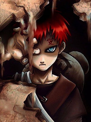 Gara Hokage Anime Character with Red Hair and Blue Eye HD phone wallpaper