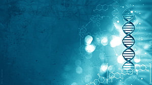 Blue DNA Helix and Molecular Structure Science Background HD wallpaper