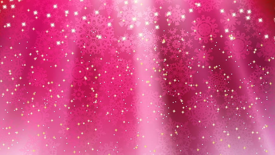 Barbie Pink Glitter Snowflake Pattern with Sparkling Light Rays and Festive Winter Atmosphere HD wallpaper