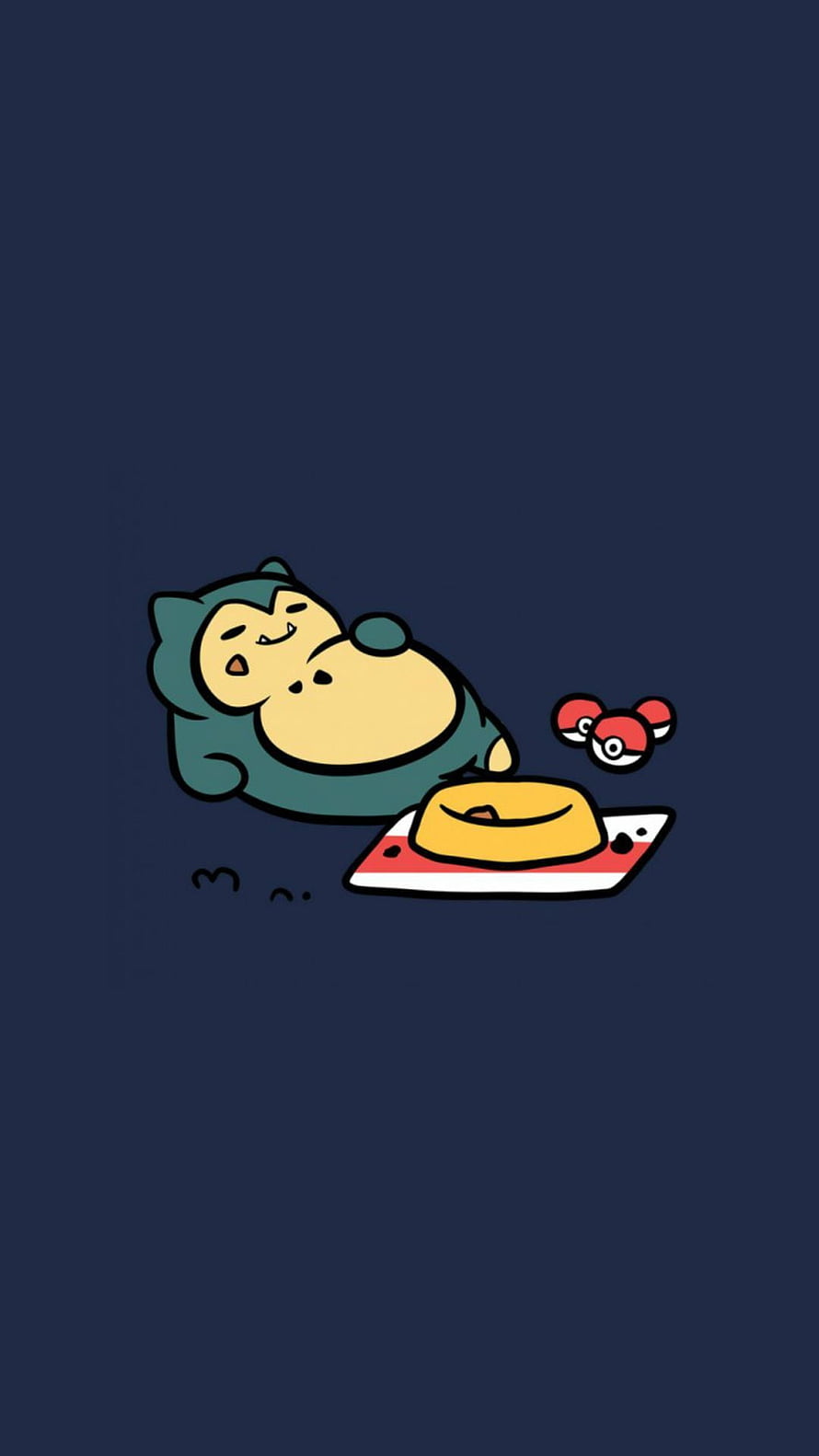 Cute Chikorita and Pichu Eating Snacks on a Dark Blue Background HD phone wallpaper
