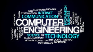 Computer Engineering Technology Word Cloud with Digital Network and Hardware Terms HD wallpaper