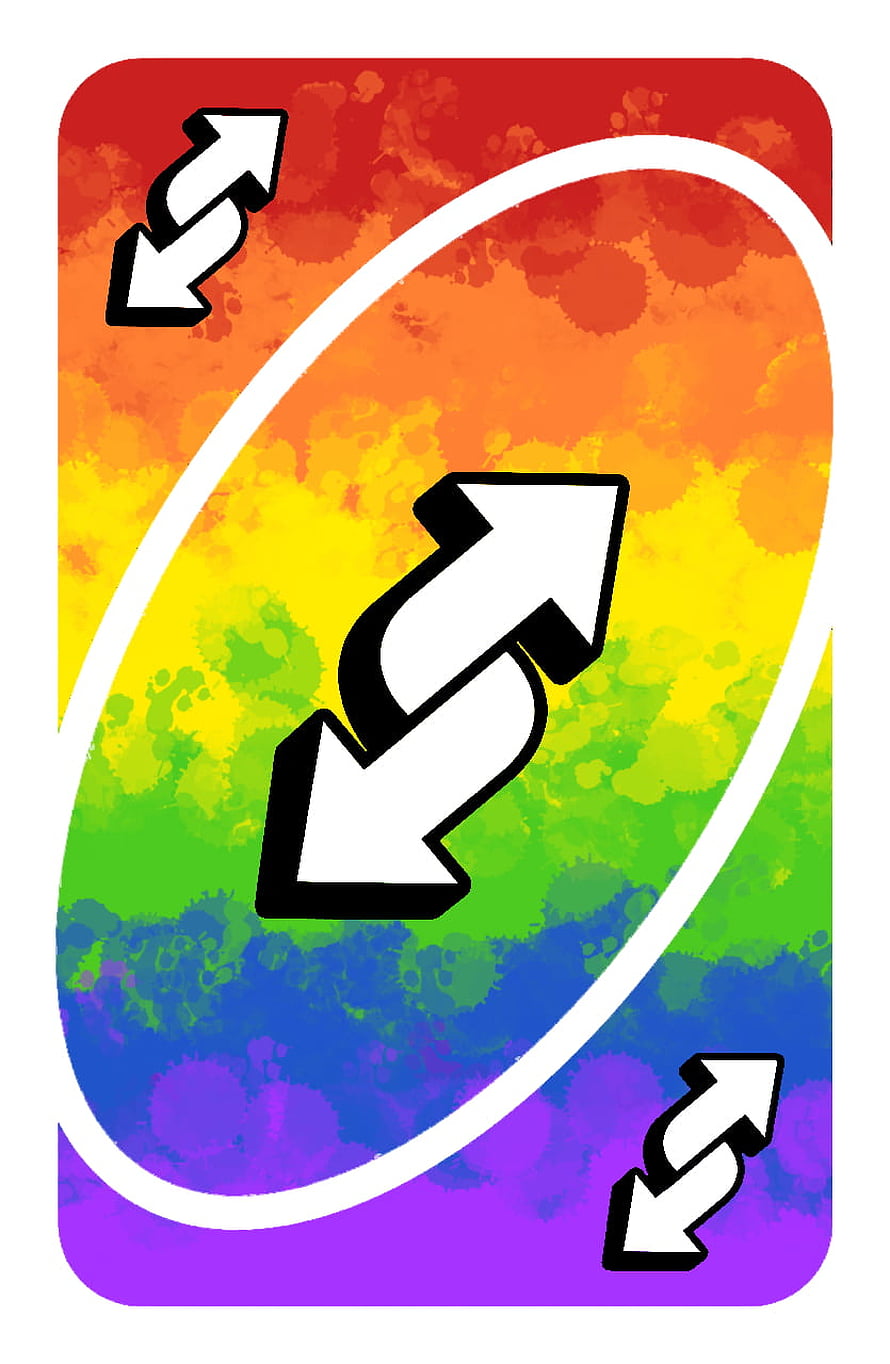 Pride Rainbow Uno Reverse Card Icon With White Arrows And Watercolor Gradient HD phone wallpaper