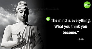 Buddha Statue with Inspirational Quote on Mindset and Inner Peace HD wallpaper