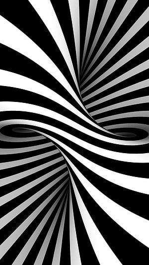 Monochrome Twisted Stripes Creating a Hypnotic Optical Illusion in Abstract Art HD phone wallpaper