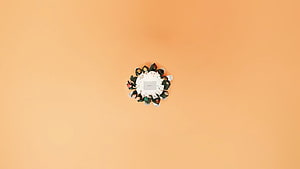Seventeen K-Pop Group Aesthetic Top-Down Minimalist Orange Background HD wallpaper
