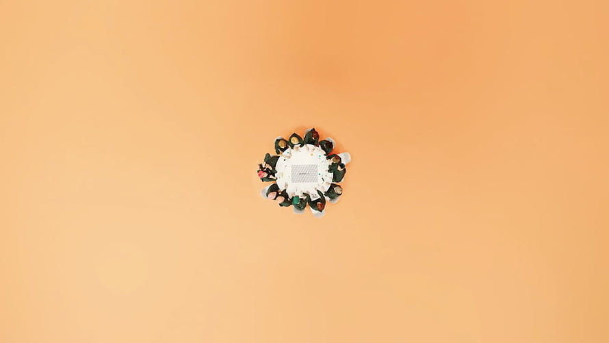 Seventeen K-Pop Group Aesthetic Top-Down Minimalist Orange Background HD wallpaper