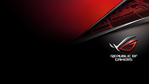 ASUS ROG Republic of Gamers Sleek Black and Red Gaming Logo Wallpaper HD wallpaper
