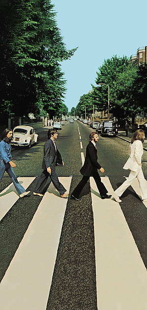 The Beatles Walking Across Abbey Road Zebra Crossing in London HD phone wallpaper