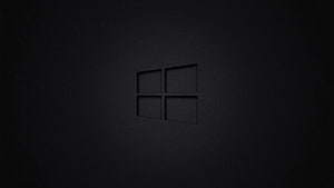 Windows 10 Dark Minimalist Logo on Textured Black Background HD wallpaper