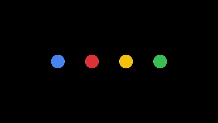 Google Color Dots Minimalist Black Background HD wallpaper