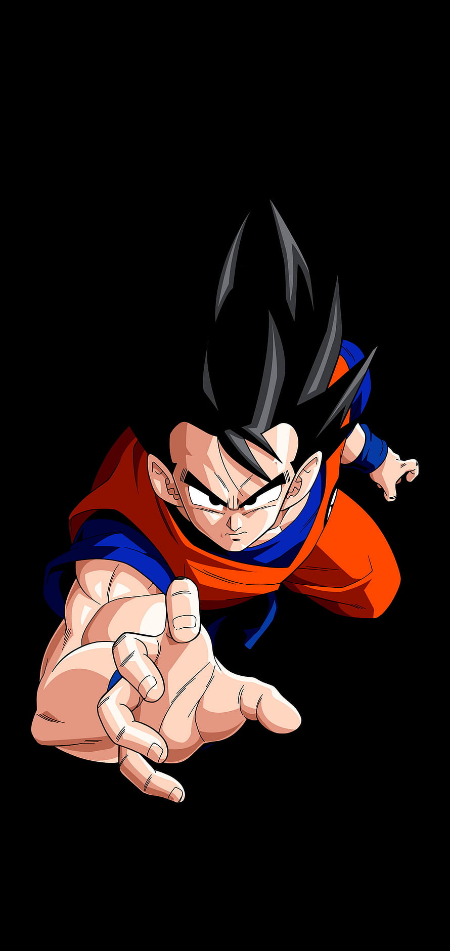 Goku in Dynamic Action Pose from Dragon Ball Z Anime Series HD phone wallpaper