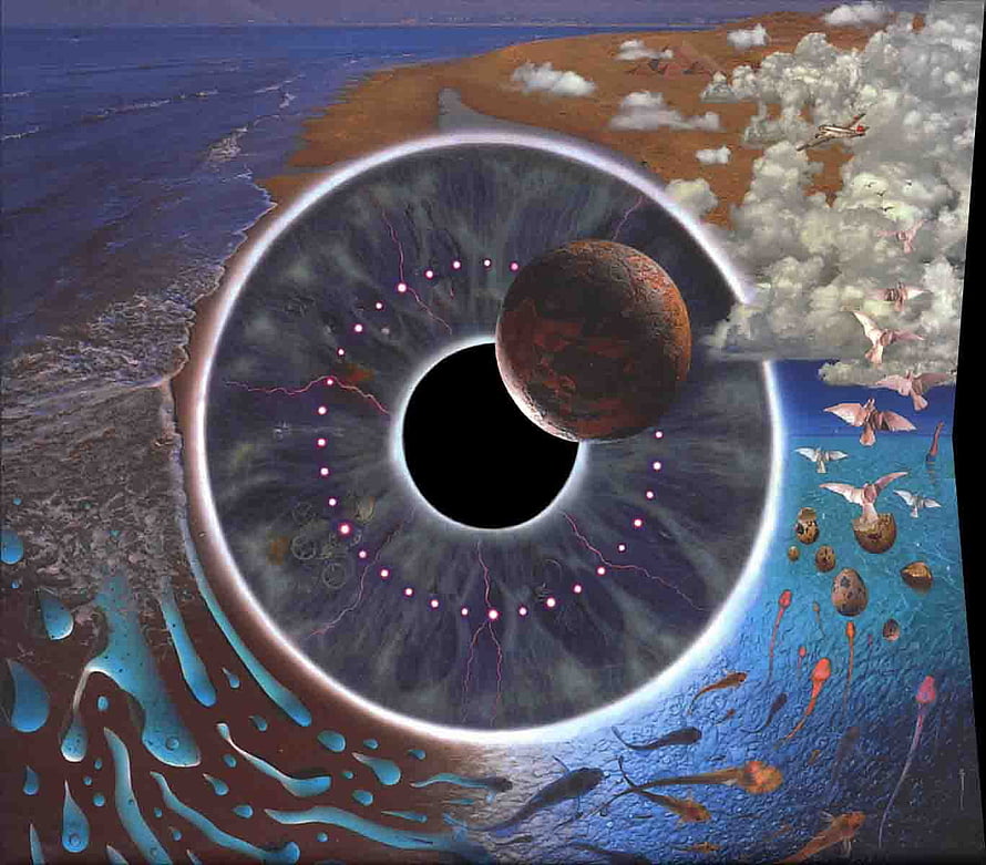 Pink Floyd Pulse Album Artwork Featuring Surreal Eye and Cosmic Elements HD wallpaper