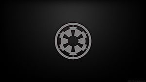 Star Wars Galactic Empire Emblem on Dark Minimalist Background HD wallpaper