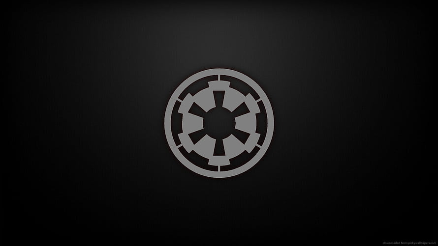 Star Wars Galactic Empire Emblem on Dark Minimalist Background HD wallpaper