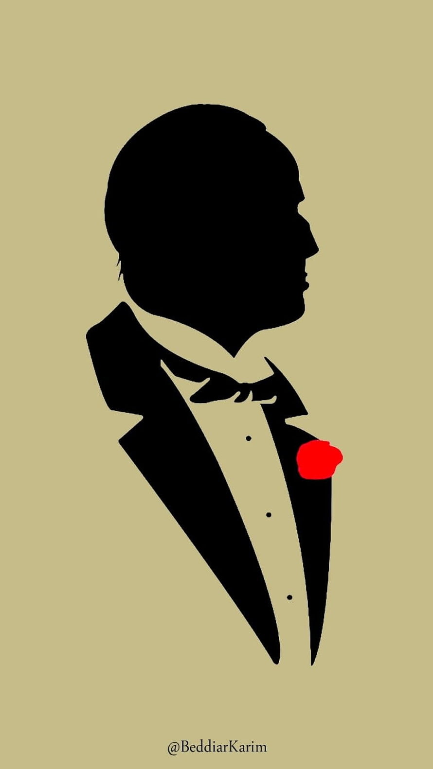 Minimalist The Godfather Movie Poster Featuring Silhouette in Tuxedo with Red Rose HD phone wallpaper