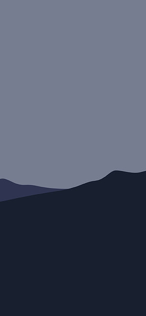 Minimalist Dark Mountain Silhouette Against a Muted Grey Sky Landscape HD phone wallpaper