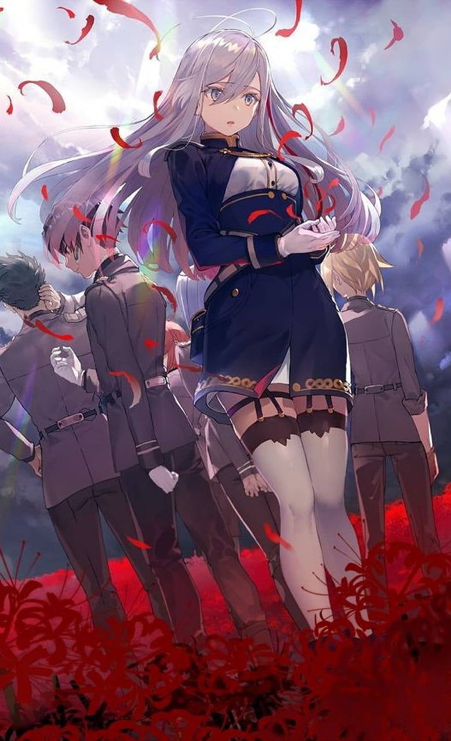 Vladilena Milizé and the Legion of 86 in a Field of Red Spider Lilies HD phone wallpaper