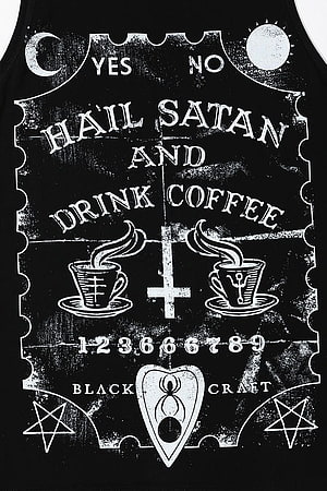 Black Craft Satanic Coffee Ouija Board Graphic Tank Top Design HD phone wallpaper