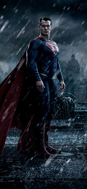 Henry Cavill as Superman in Man of Steel Standing in Heavy Rain HD phone wallpaper