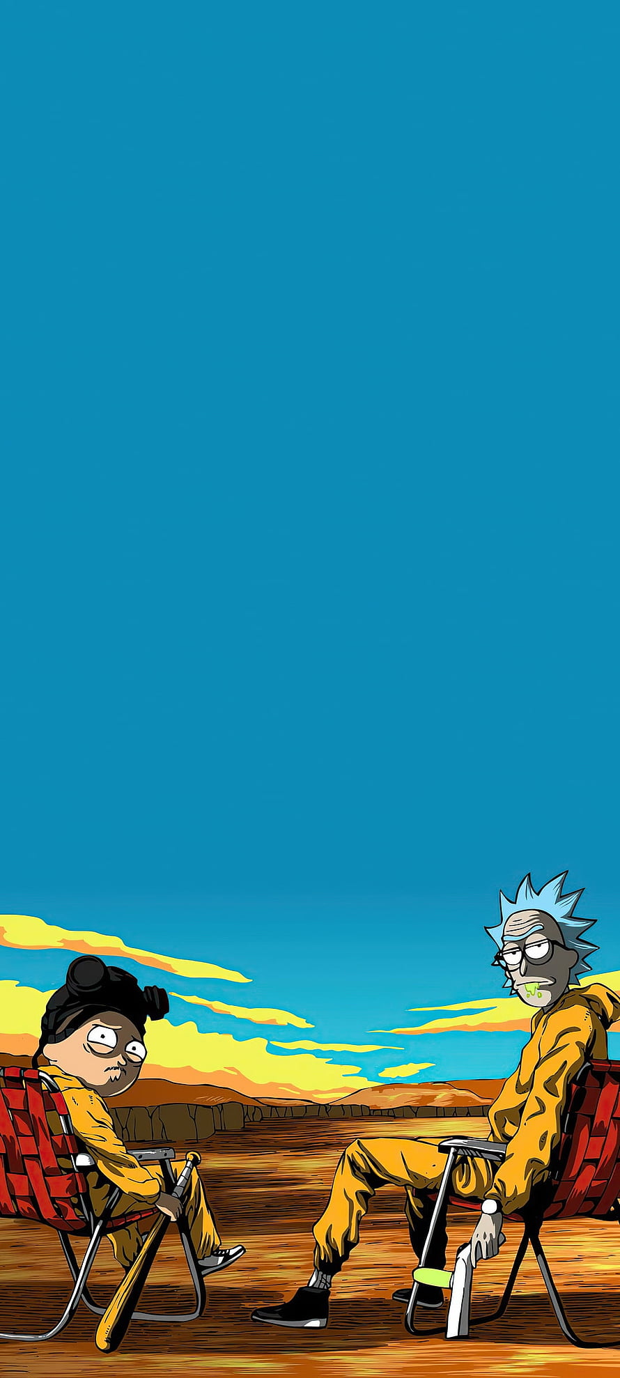 Rick and Morty Characters in Breaking Bad Style Desert Scene HD phone wallpaper