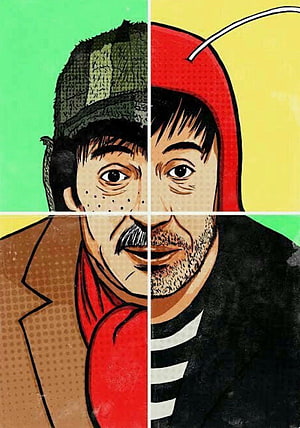 El Chavo Pop Art Portrait Split Composition with Vibrant Backgrounds HD phone wallpaper