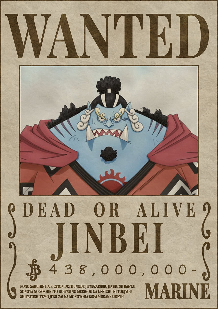 Jinbei Wanted Poster from One Piece Anime Series HD phone wallpaper