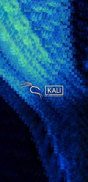 Kali Linux by Offensive Security Geometric Blue Triangle Mosaic Abstract Wallpaper HD phone wallpaper