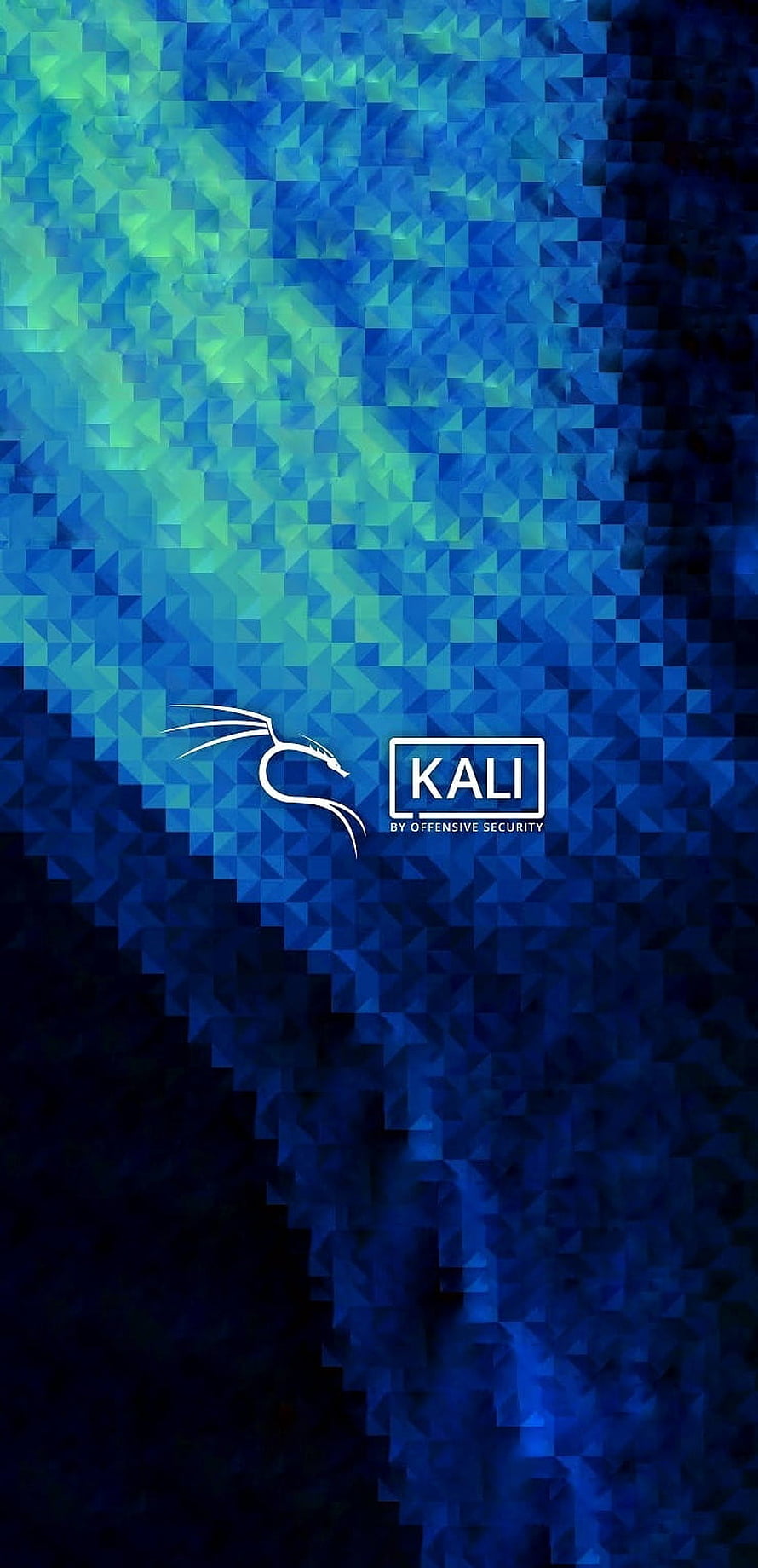 Kali Linux by Offensive Security Geometric Blue Triangle Mosaic Abstract Wallpaper HD phone wallpaper