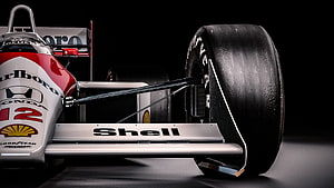 Ayrton Senna McLaren MP4/4 Formula 1 Car with Marlboro and Shell Livery HD wallpaper