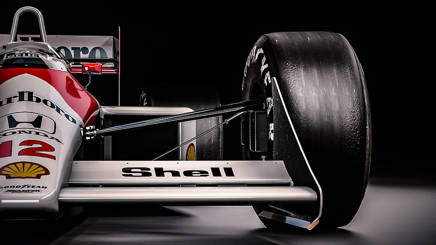 Ayrton Senna McLaren MP4/4 Formula 1 Car with Marlboro and Shell Livery HD wallpaper