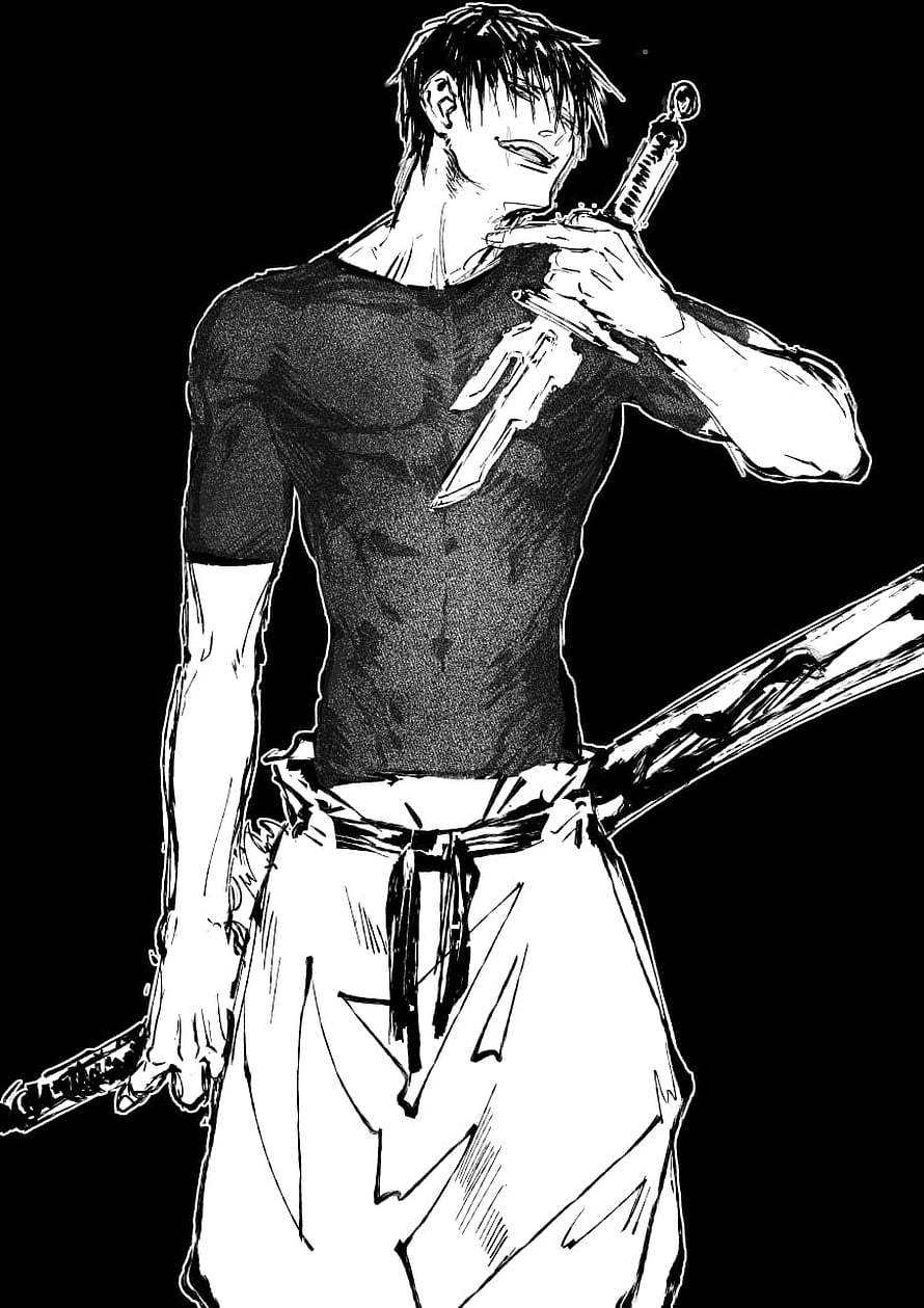 Toji Fushiguro Jujutsu Kaisen Black and White Manga Illustration HD phone wallpaper