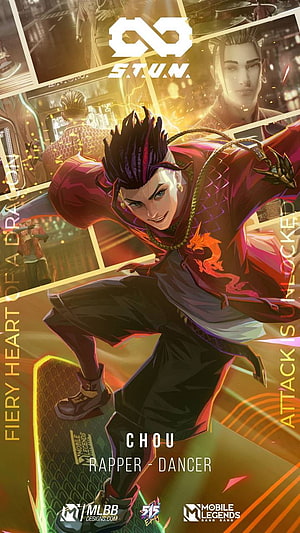 Chou Rapper Dancer Character Art from Mobile Legends Bang Bang HD phone wallpaper