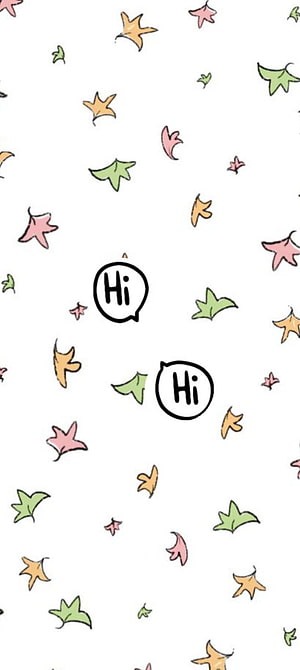 Heartstopper pastel autumn leaves and speech bubble pattern on white background HD phone wallpaper