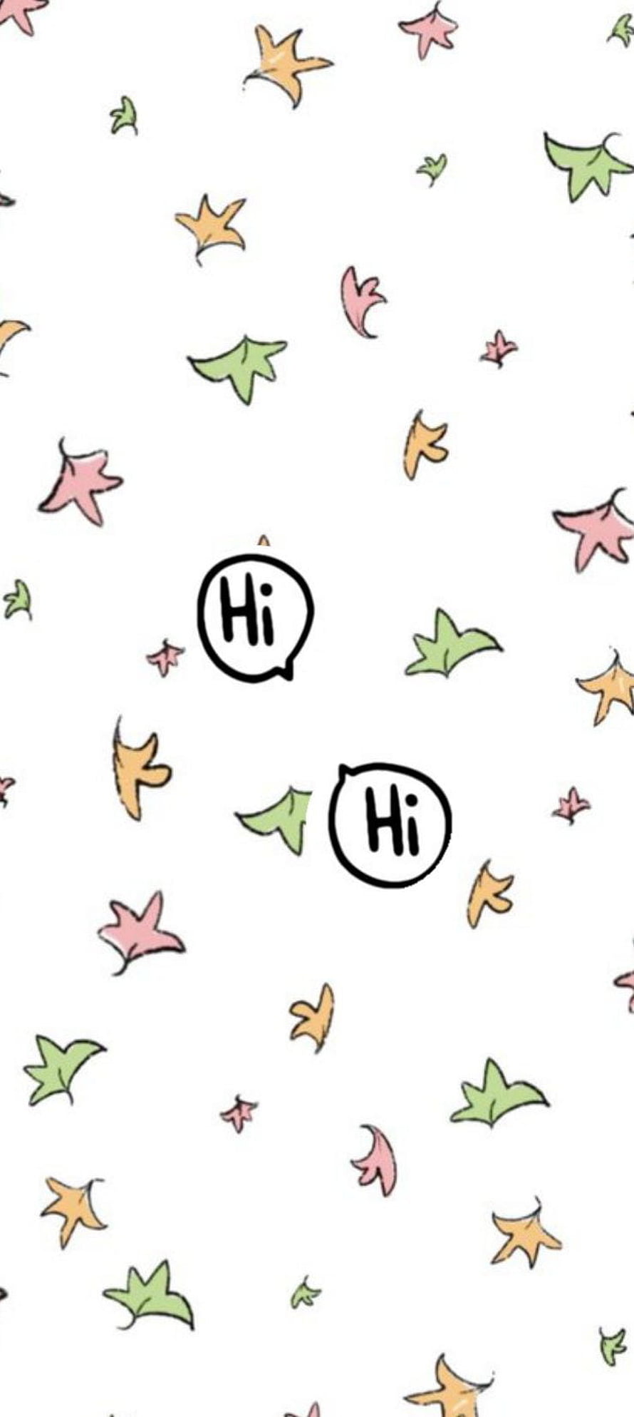 Heartstopper pastel autumn leaves and speech bubble pattern on white background HD phone wallpaper