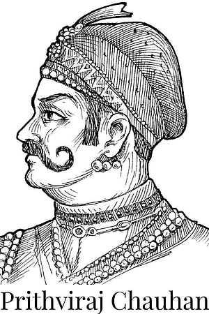 Prithviraj Chauhan Historical Portrait Illustration in Traditional Rajput Attire HD phone wallpaper