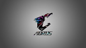 AORUS Gaming Logo with RGB Neon Accents on Dark Grey Background HD wallpaper