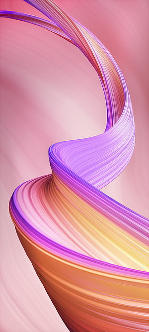 Flowing Gradient Ribbon Abstract Art with Purple Pink and Orange Hues HD phone wallpaper