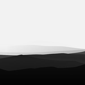 Minimalist Black and White Mountain Landscape with Layered Silhouettes HD phone wallpaper