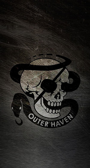 Outer Haven Skull and Snake Emblem on Dark Textured Background HD phone wallpaper