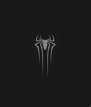 Minimalist Spider-Man Spider Logo on Dark Background, Logo, gray, spider-man, minimal, dark HD phone wallpaper