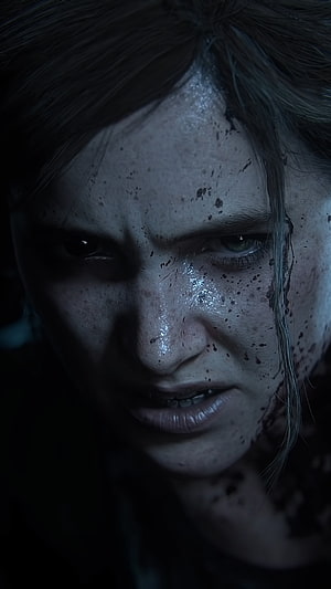 Last of Us 2 Ellie Close-Up Portrait in Dark Cinematic Horror Style HD phone wallpaper