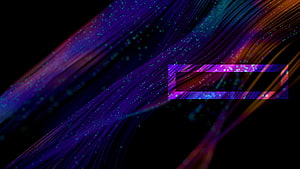 Abstract Fiber Optic Light Trails with Neon Purple and Orange Hues on Black Background HD wallpaper