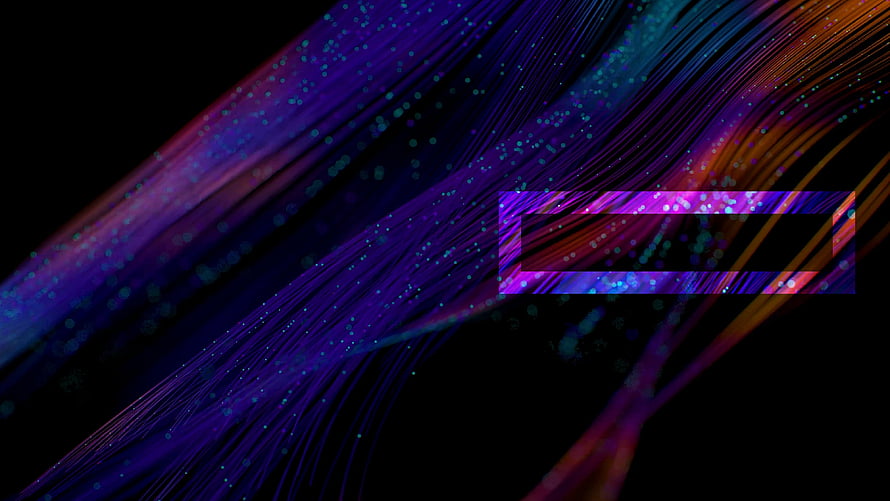 Abstract Fiber Optic Light Trails with Neon Purple and Orange Hues on Black Background HD wallpaper