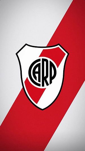 River Plate Club Crest on Diagonal Red and White Background HD phone wallpaper