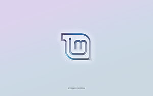 Linux Mint 3D Embossed Logo on Soft Pastel Gradient Background HD wallpaper